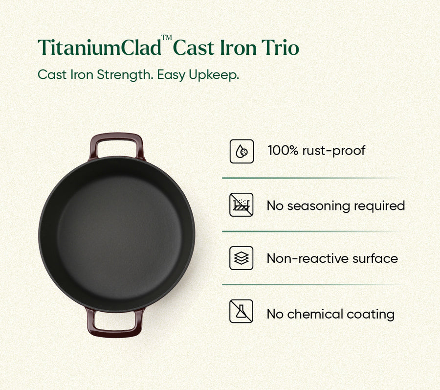Cast Iron Trio with Storage - Wine