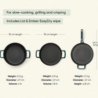 Cast Iron Trio with Storage - Teal