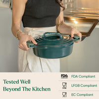 Cast Iron Trio with Storage - Teal