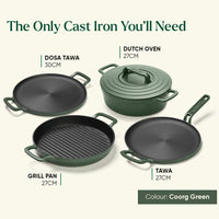 Pre-Seasoned Tawa 27 cm - Coorg Green