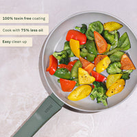 Frypan 24cm with glass lid (2.0) - Coorg Green