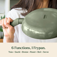 Frypan 24cm with glass lid (2.0) - Coorg Green