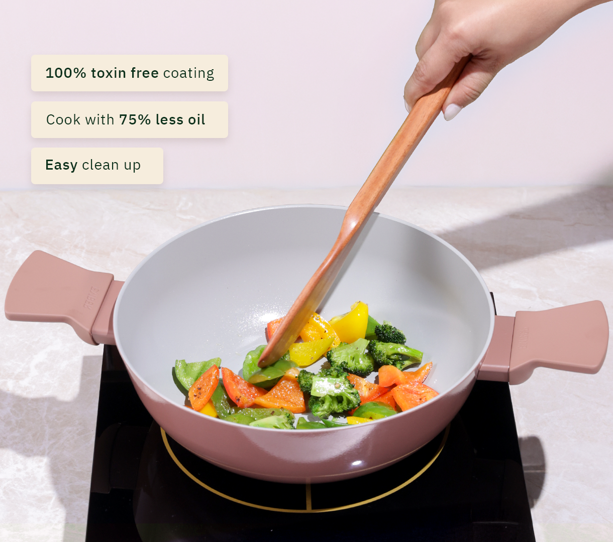 Everyday Cookware Trio with glass lid - Jaipur Terracotta