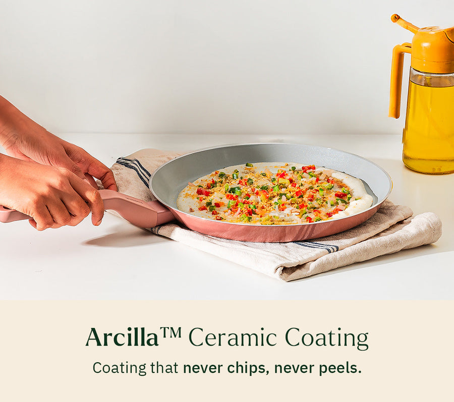 Everyday Cookware Trio with glass lid - Jaipur Terracotta