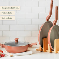 Everyday Cookware Trio with glass lid - Jaipur Terracotta