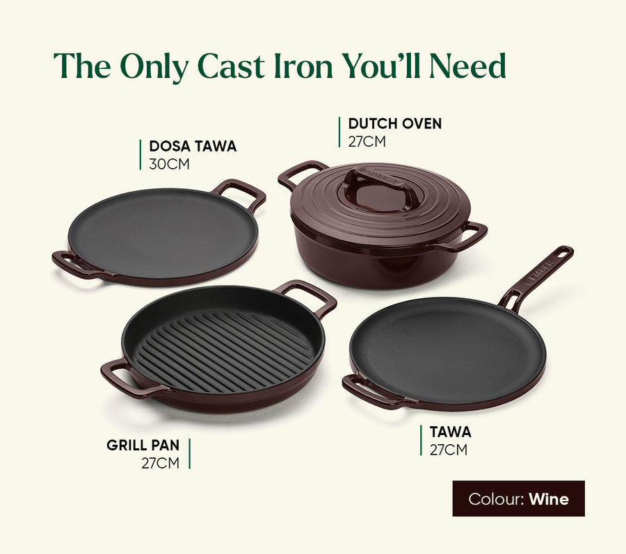 TitaniumClad™ Cast Iron Trio - Wine