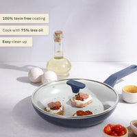 Frypan 24cm with glass lid (2.0) - Nilgiri Blue