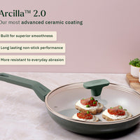 Frypan 24cm with glass lid (2.0) - Coorg Green