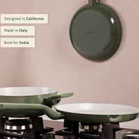 Everyday Cookware Trio with glass lid - Coorg Green